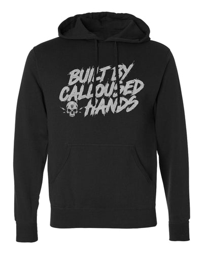 Built by Calloused Hands - on Black Pullover Hoodie - Conquering Barbell