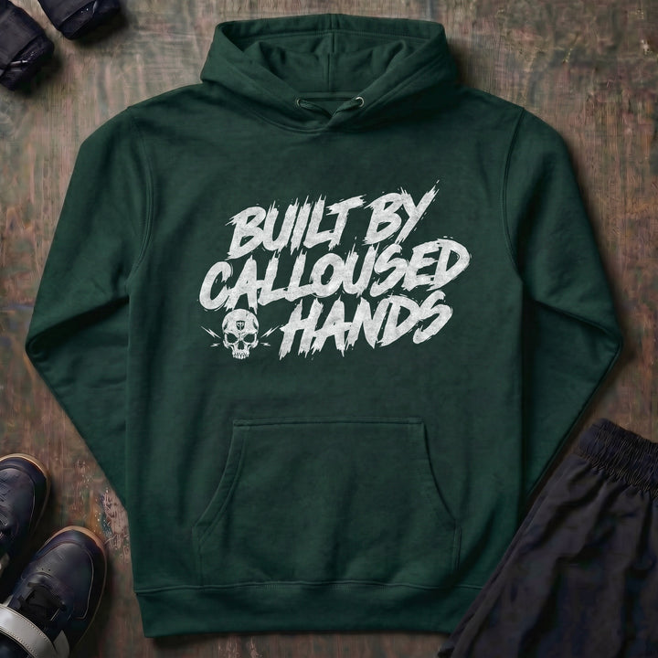 Built by Calloused Hands pullover hoodie in Alpine Green