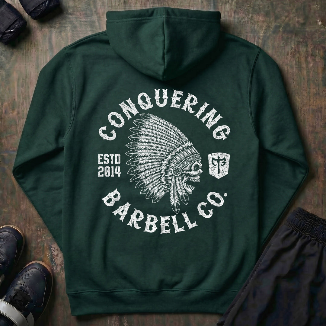 CB Chief pullover hoodie in Alpine Green, back print