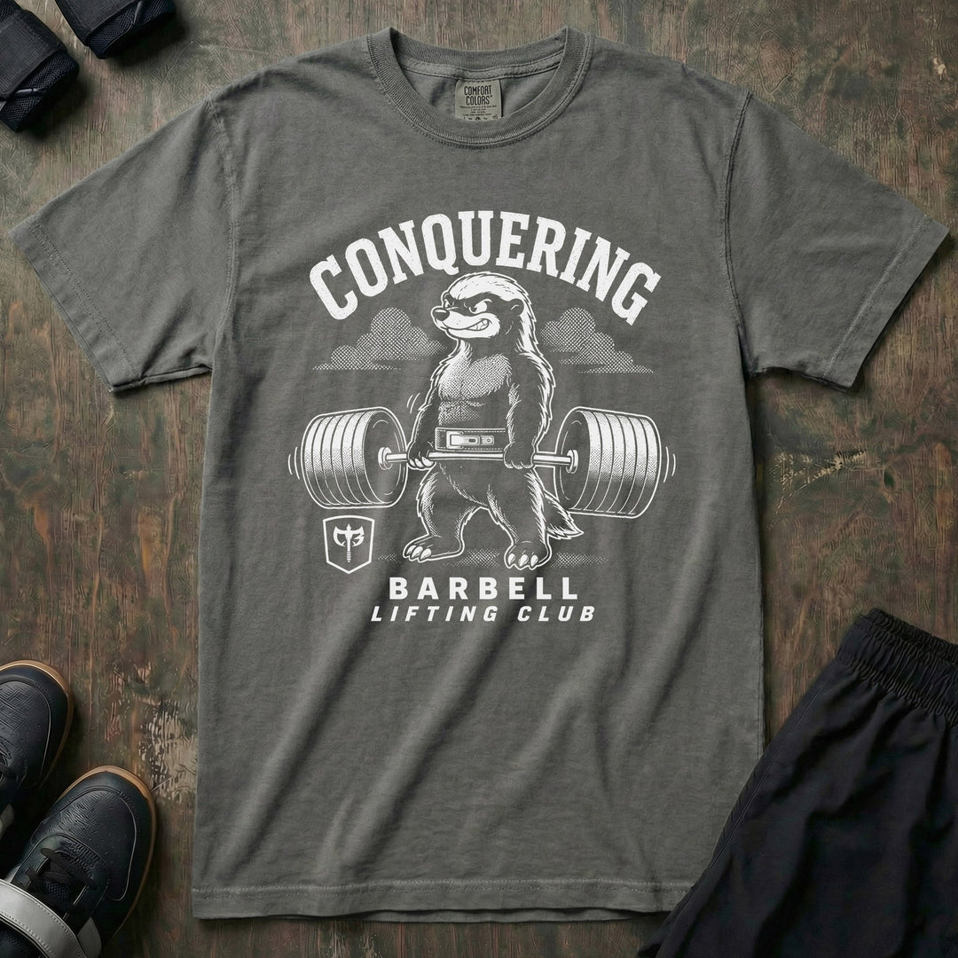 CB Lifting Club Honey Badger relaxed fit tee in Pepper