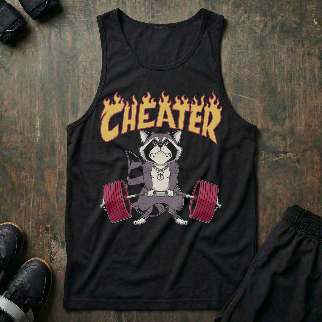Cheater - Trash Panda Deadlift - Black tank top - Conquering Barbell
