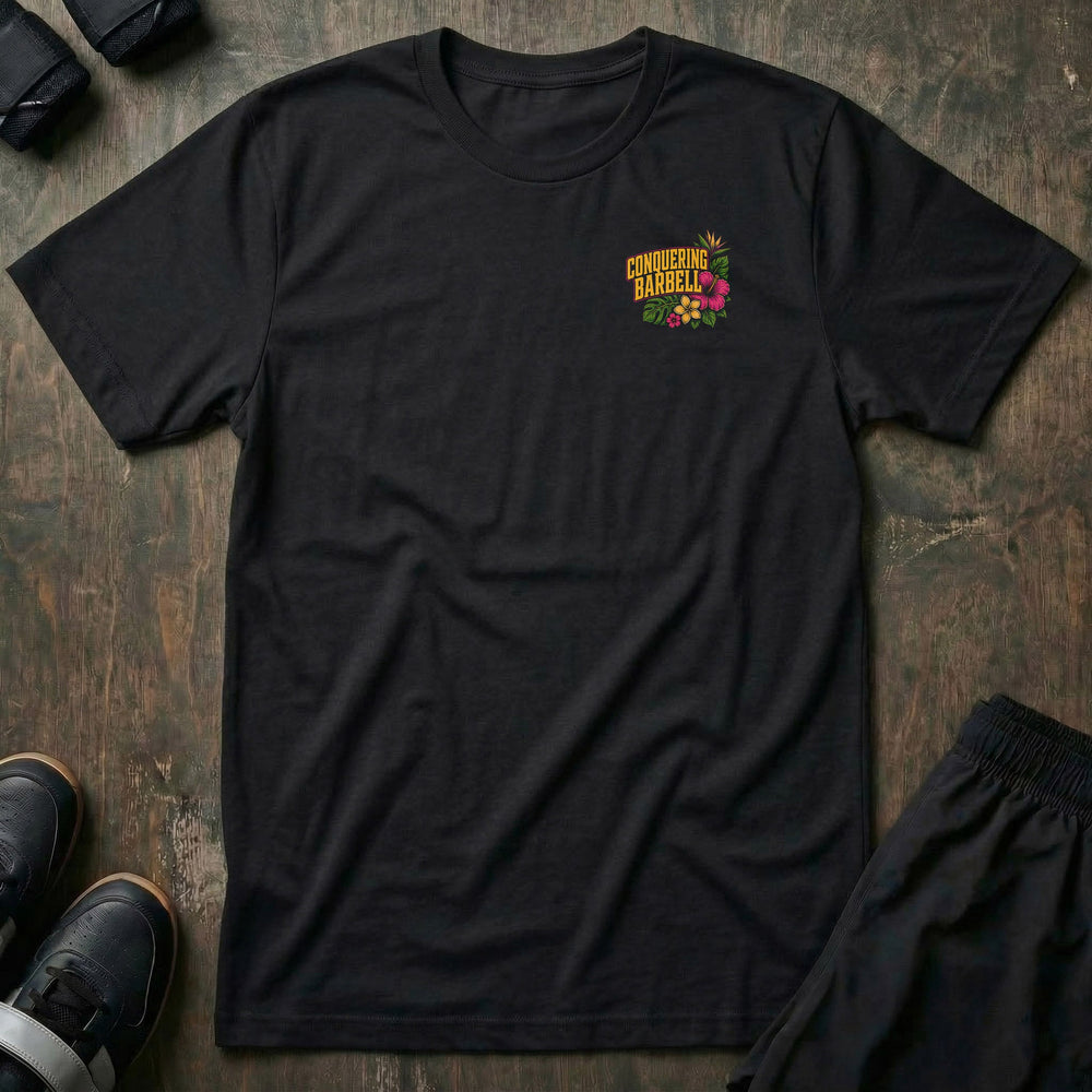 Chillin' in Paradise tee: a hooded reaper in sunglasses kicking back in a lounge chair on a tropical beach at sunset