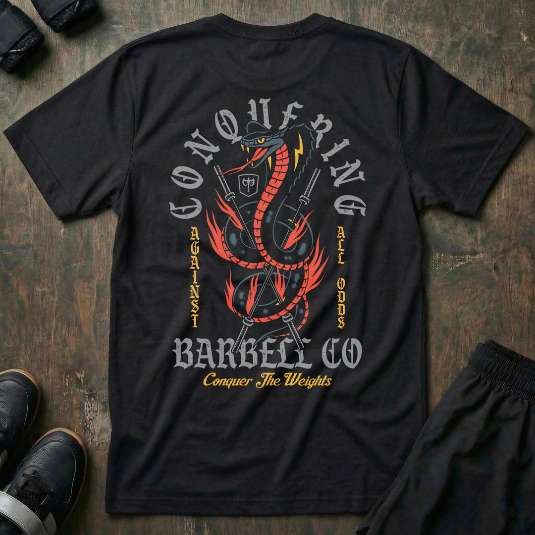 Cobra - Against All Odds - Black Tee - Conquering Barbell