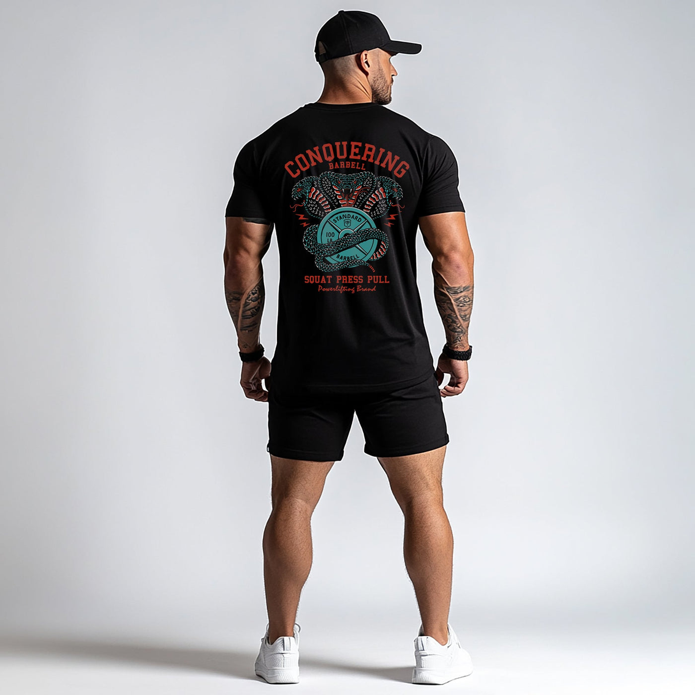 Cobras - Squat Press Pull® - Black Tee - Conquering Barbell