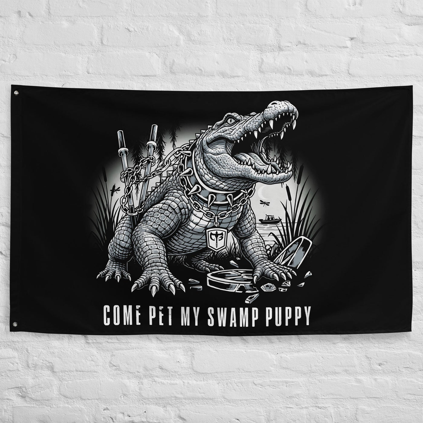 Come Pet My Swamp Puppy - 3' x 5' Polyester Flag - Conquering Barbell