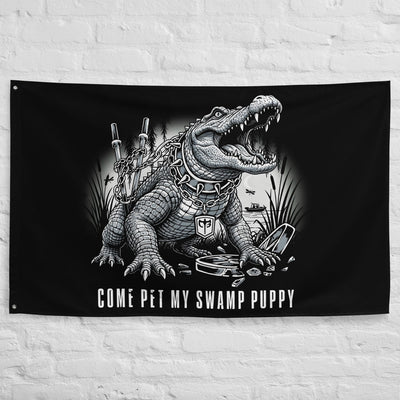 Come Pet My Swamp Puppy - 3' x 5' Polyester Flag - Conquering Barbell