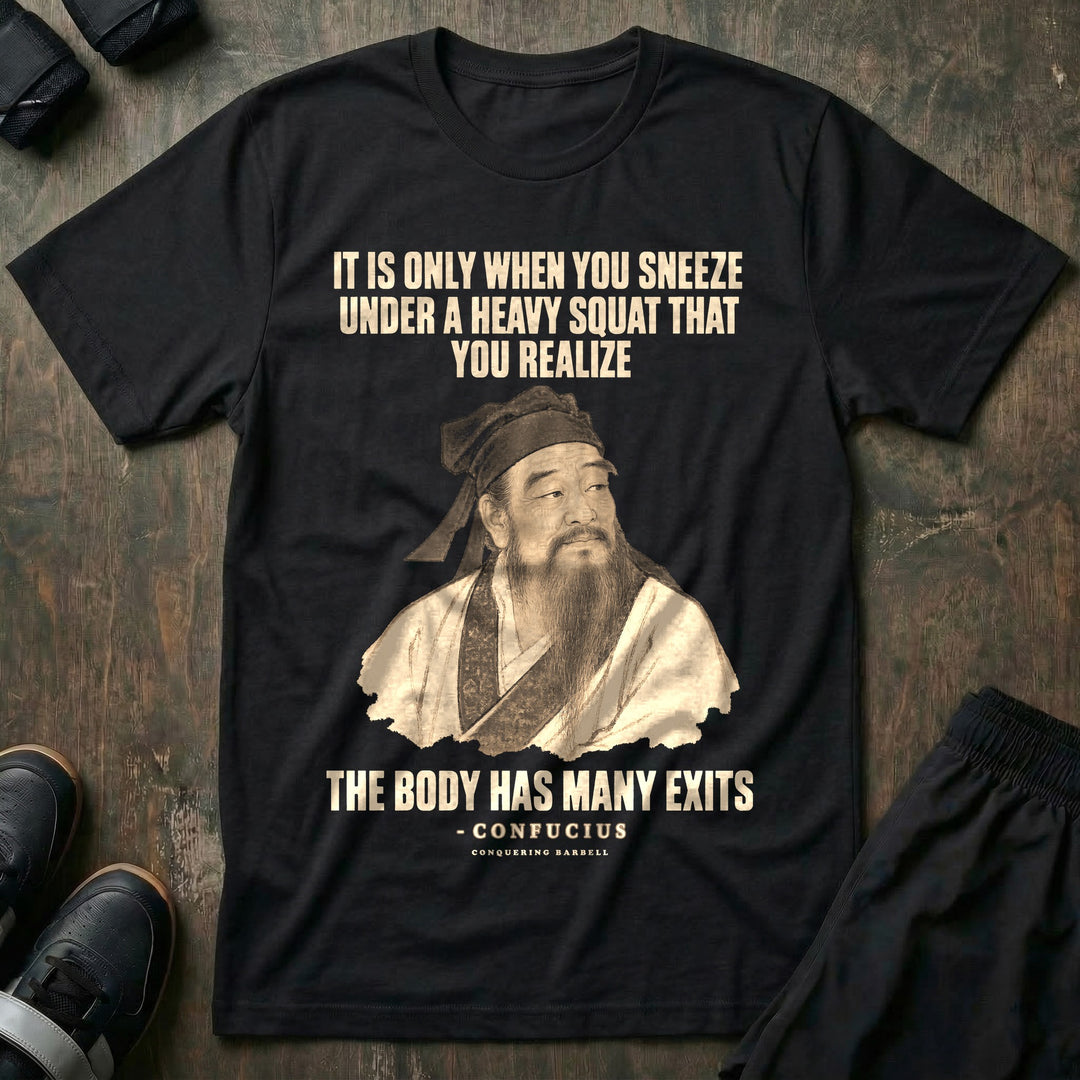 Confucius Body Has Many Exits - Tee - Black
