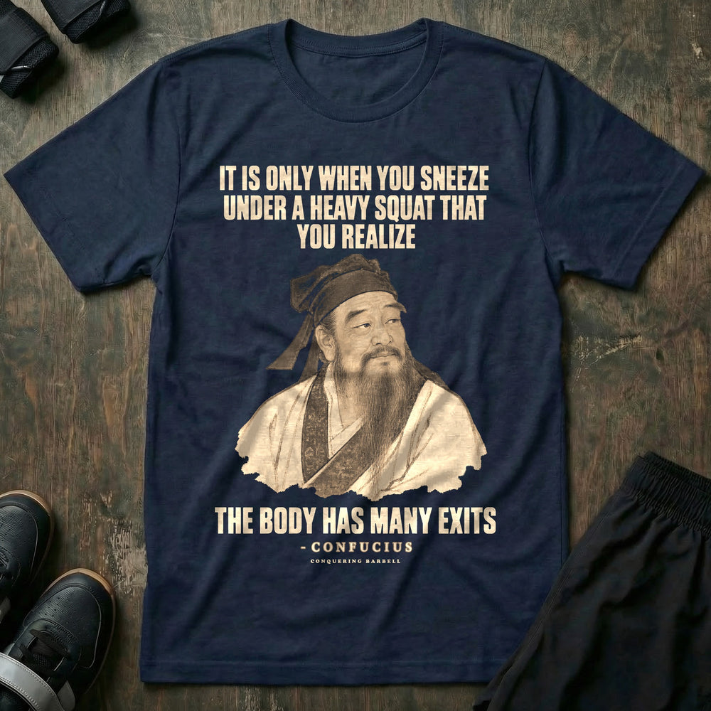 Confucius Body Has Many Exits - Tee - Navy
