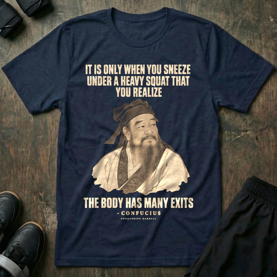 Confucius Body Has Many Exits - Tee - Navy