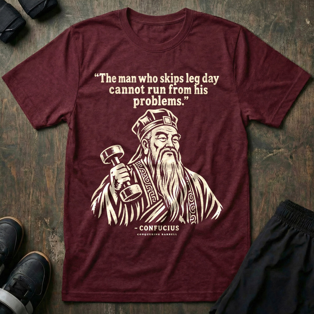 Confucius Leg Day - Tee - Maroon