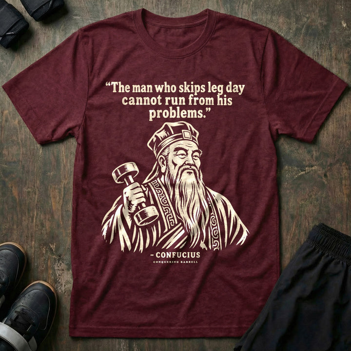Confucius Leg Day - Tee - Maroon