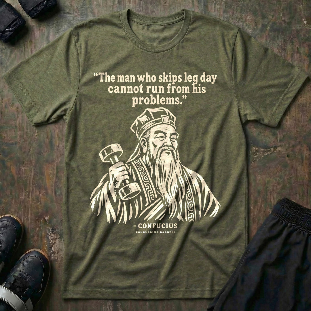 Confucius Leg Day - Tee - Military