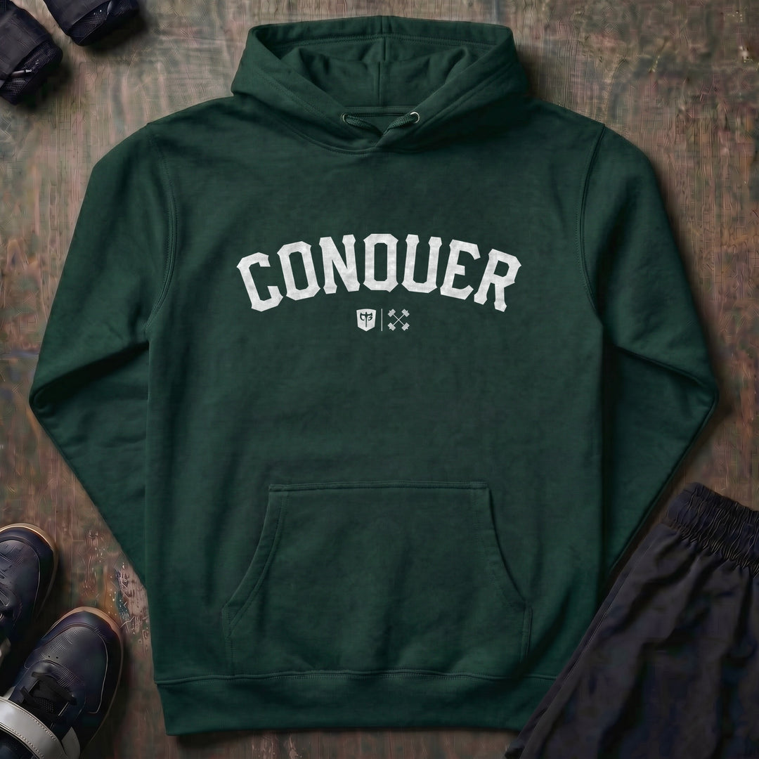 Conquer - Arch pullover hoodie in Alpine Green