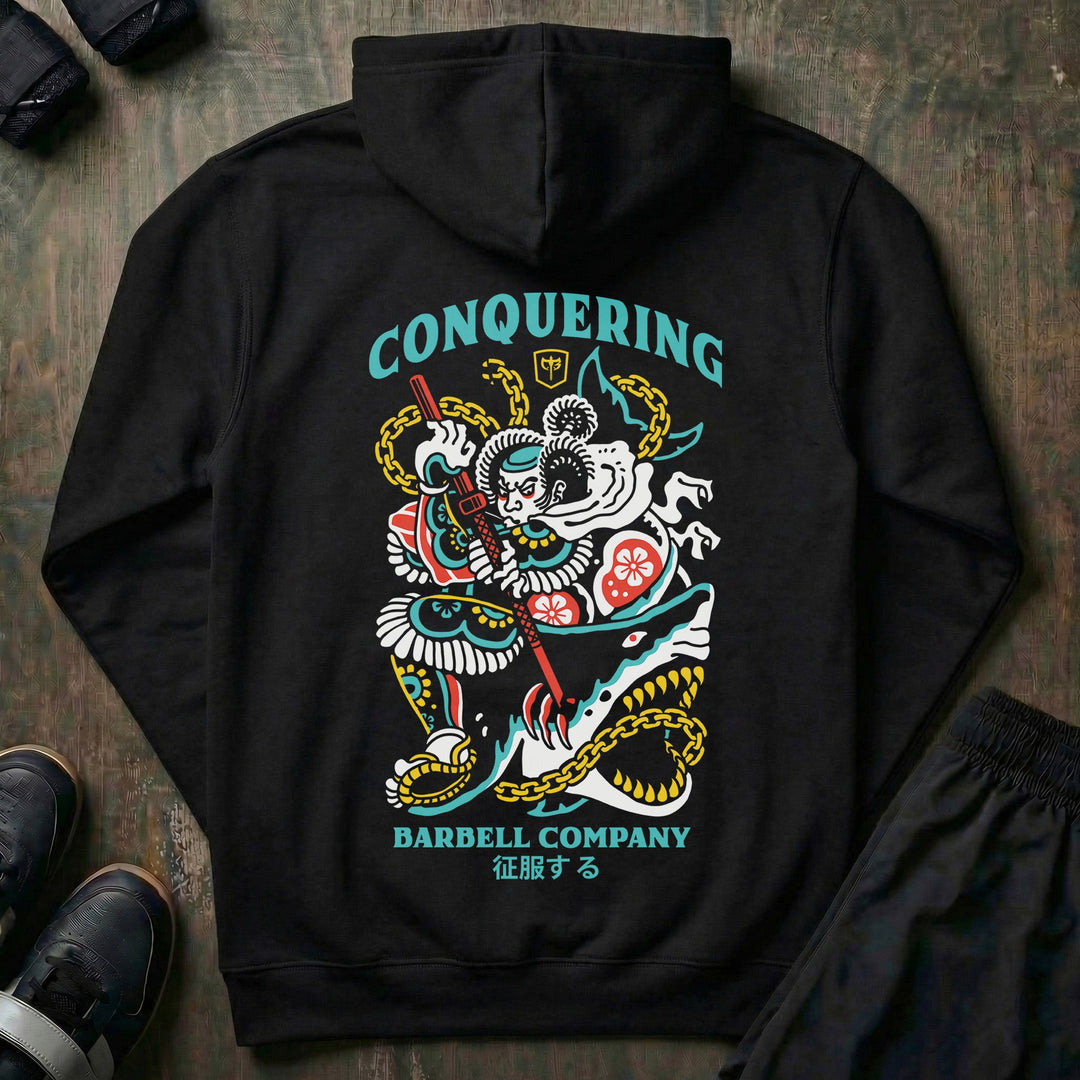 Conquer Bushido pullover hoodie in Black
