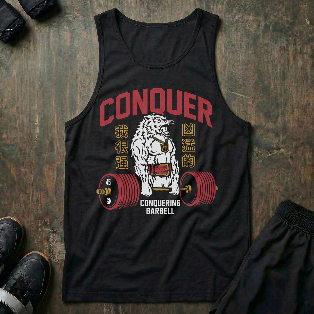 Conquer Deadlifting Wolf V2 tank top in Black