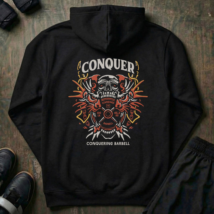 Conquer Dragon - on Black Pullover Hoodie - Conquering Barbell