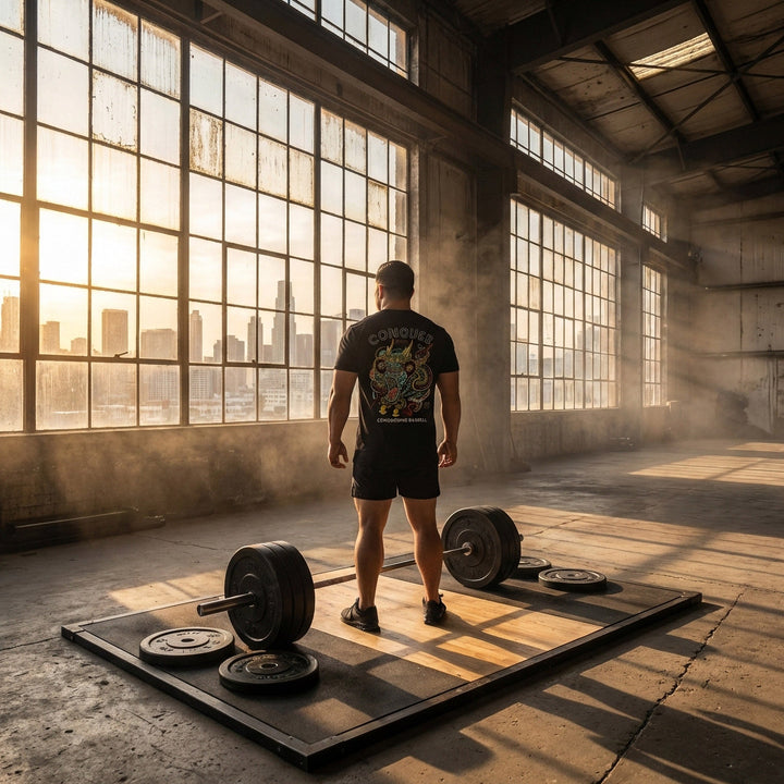 Conquer Gorilla tee in Black: an ornate tattoo-style gorilla wrapped in clouds and dragon scales in teal