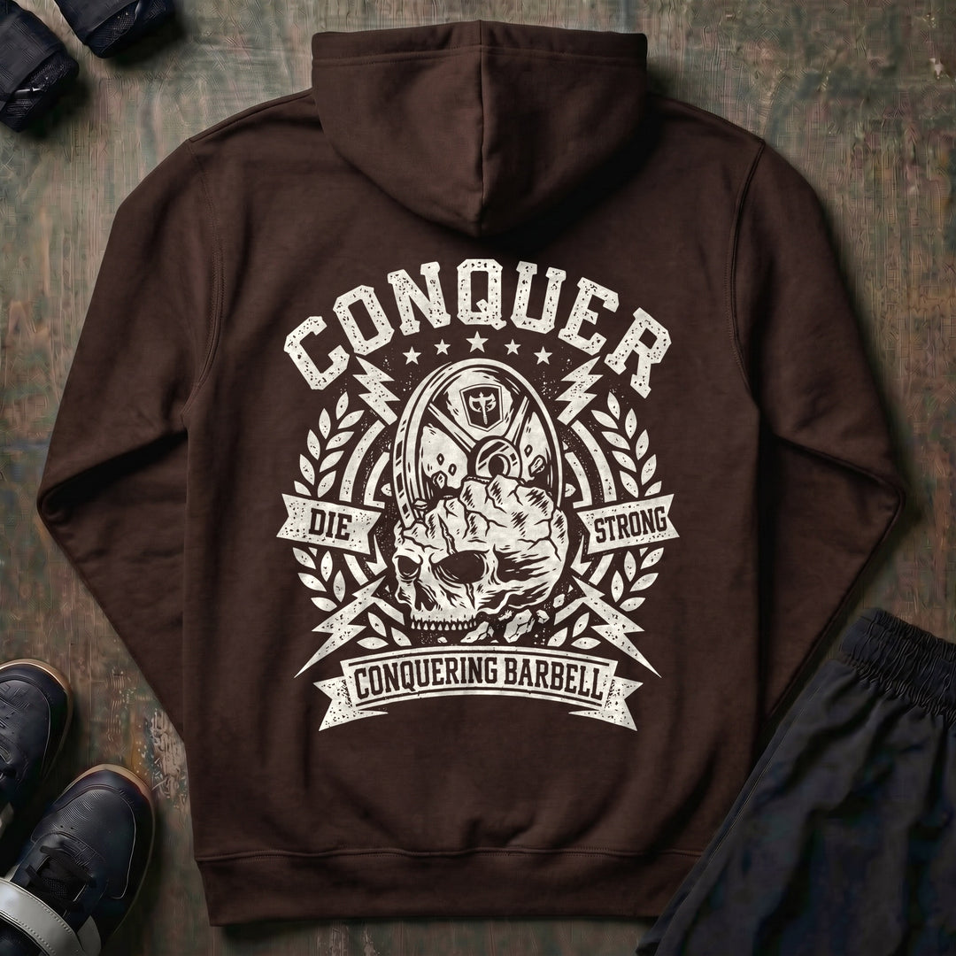 Conquer - Last Rep pullover hoodie in Brown, back print