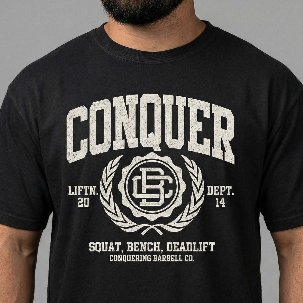 Conquer Lifting Dept. relaxed fit tee in Black