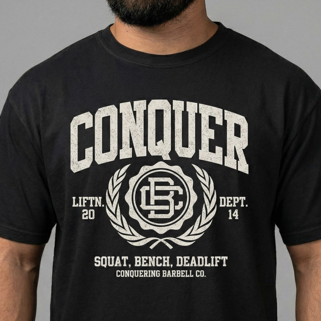 Conquer Lifting Dept. relaxed fit tee in Black