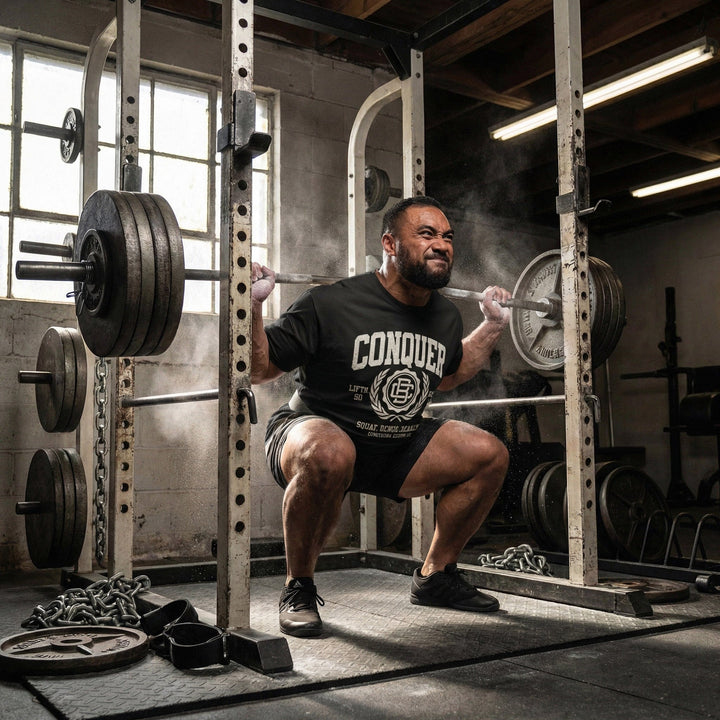 Conquer Lifting Dept. relaxed fit tee in Black