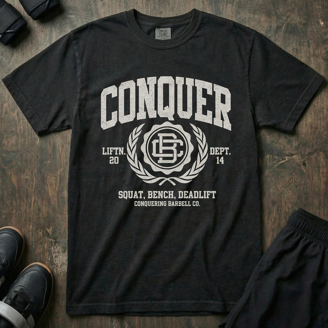 Conquer Lifting Dept. relaxed fit tee in Black