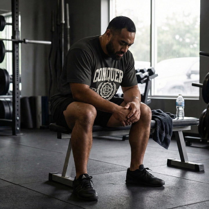 Conquer Lifting Dept. relaxed fit tee in Black