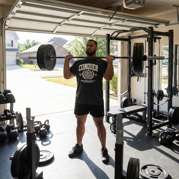 Conquer Lifting Dept. relaxed fit tee in Black