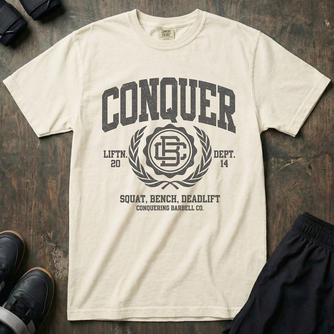 Conquer Lifting Dept. relaxed fit tee in Ivory