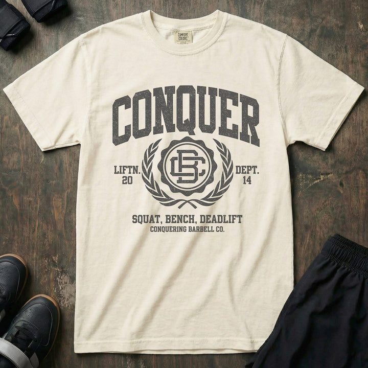 Conquer Lifting Dept. relaxed fit tee in Ivory