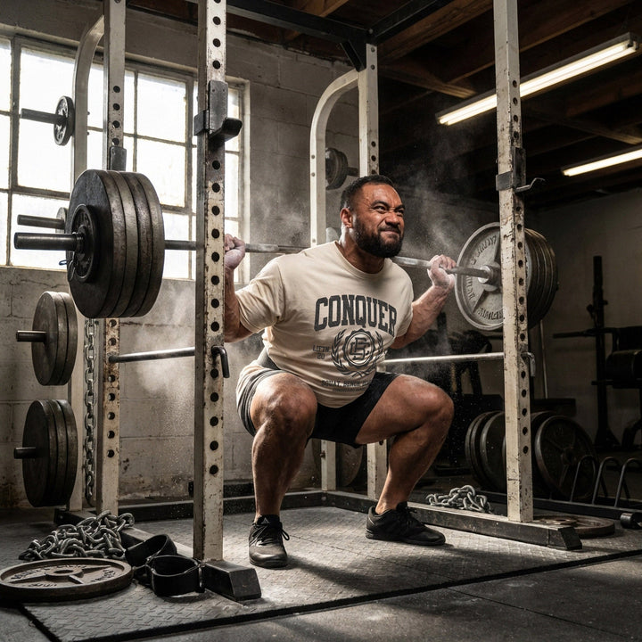Conquer Lifting Dept. relaxed fit tee in Ivory