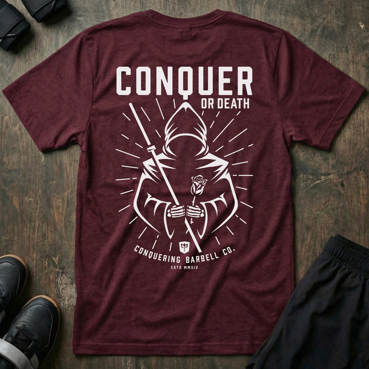 Conquer or Death - Tee - Conquering Barbell