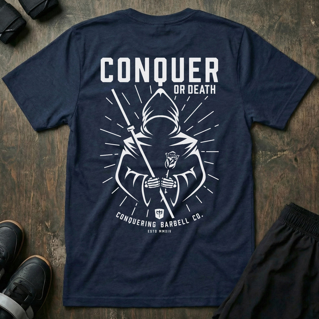 Conquer or Death - Tee - Conquering Barbell