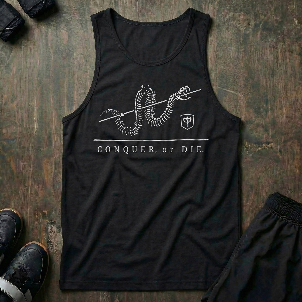 Conquer or Die tank top in Black