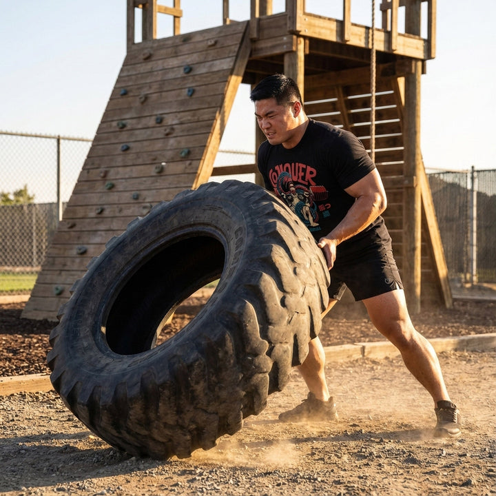 Conquer - Samurai - Black Tee - Conquering Barbell