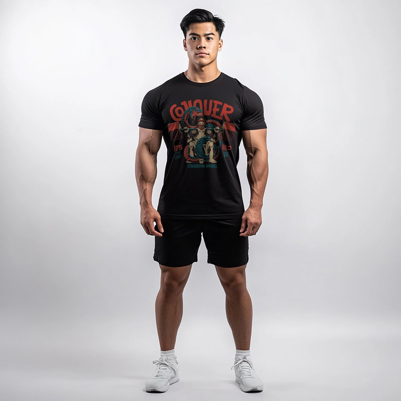 Conquer - Samurai - Black Tee - Conquering Barbell