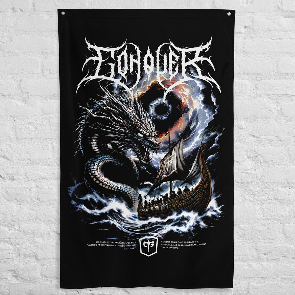 Conquer the Storm - 3' x 5' Polyester Flag - Conquering Barbell