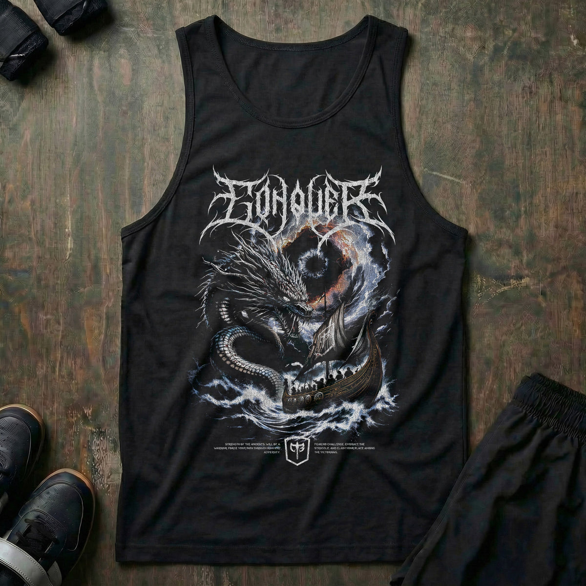Conquer the Storm tank top in Black