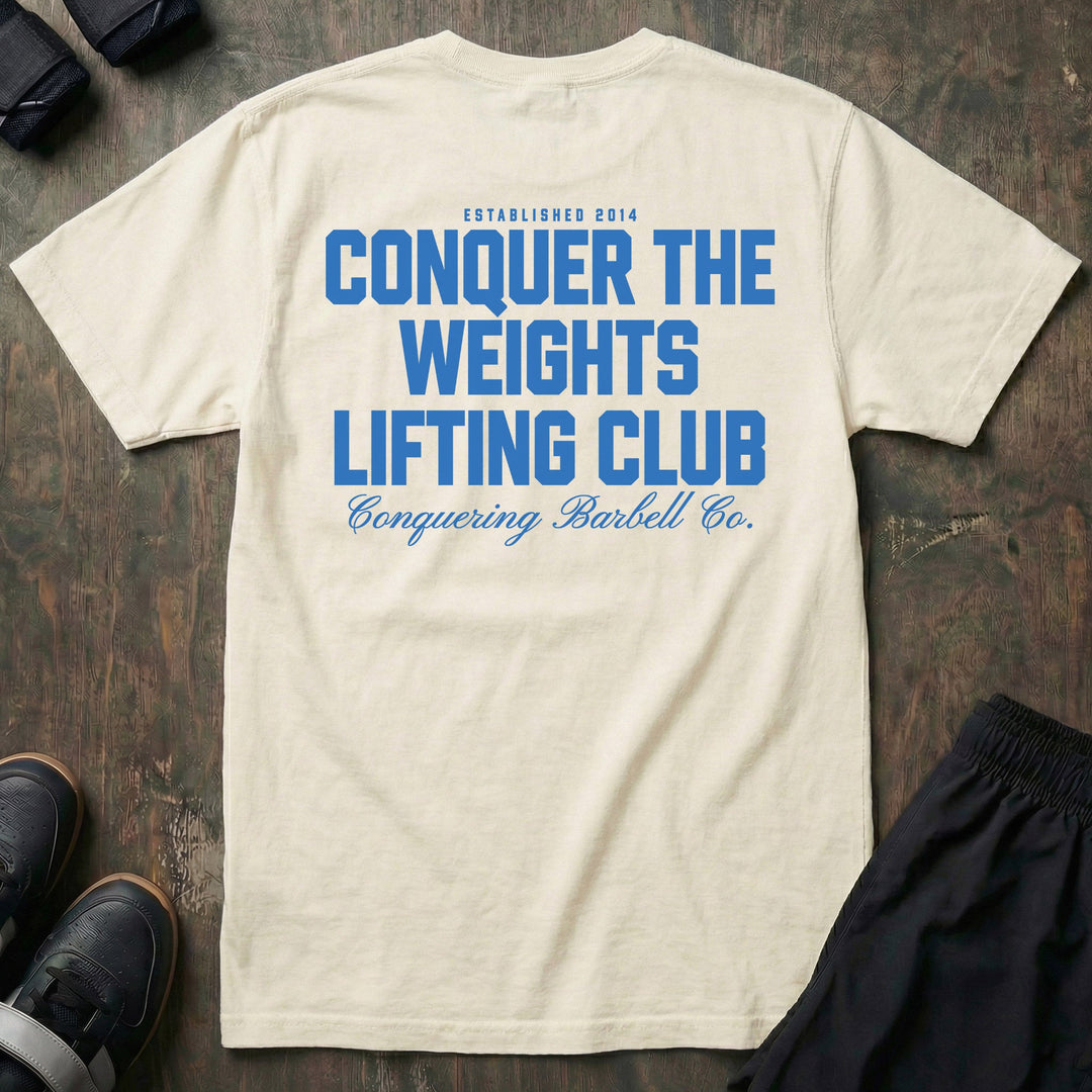 Conquer the Weights Lifting Club - Relaxed Fit tee - Conquering Barbell