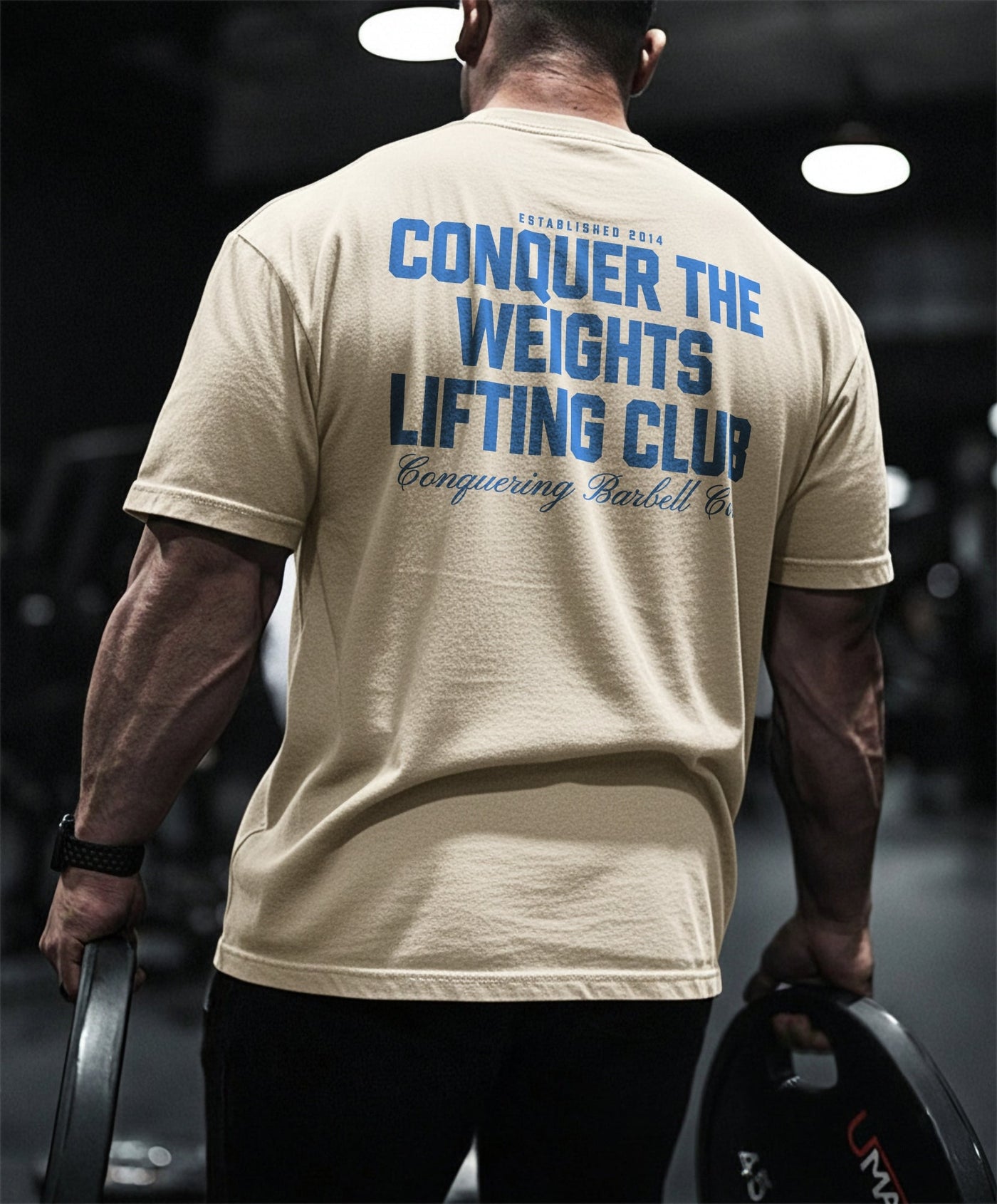 Conquer the Weights Lifting Club - Relaxed Fit tee - Conquering Barbell