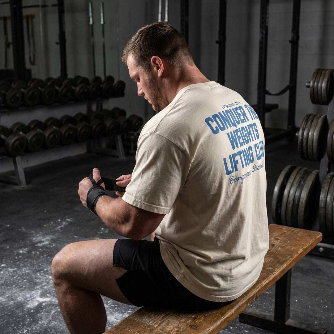 Conquer the Weights Lifting Club - Relaxed Fit tee - Conquering Barbell