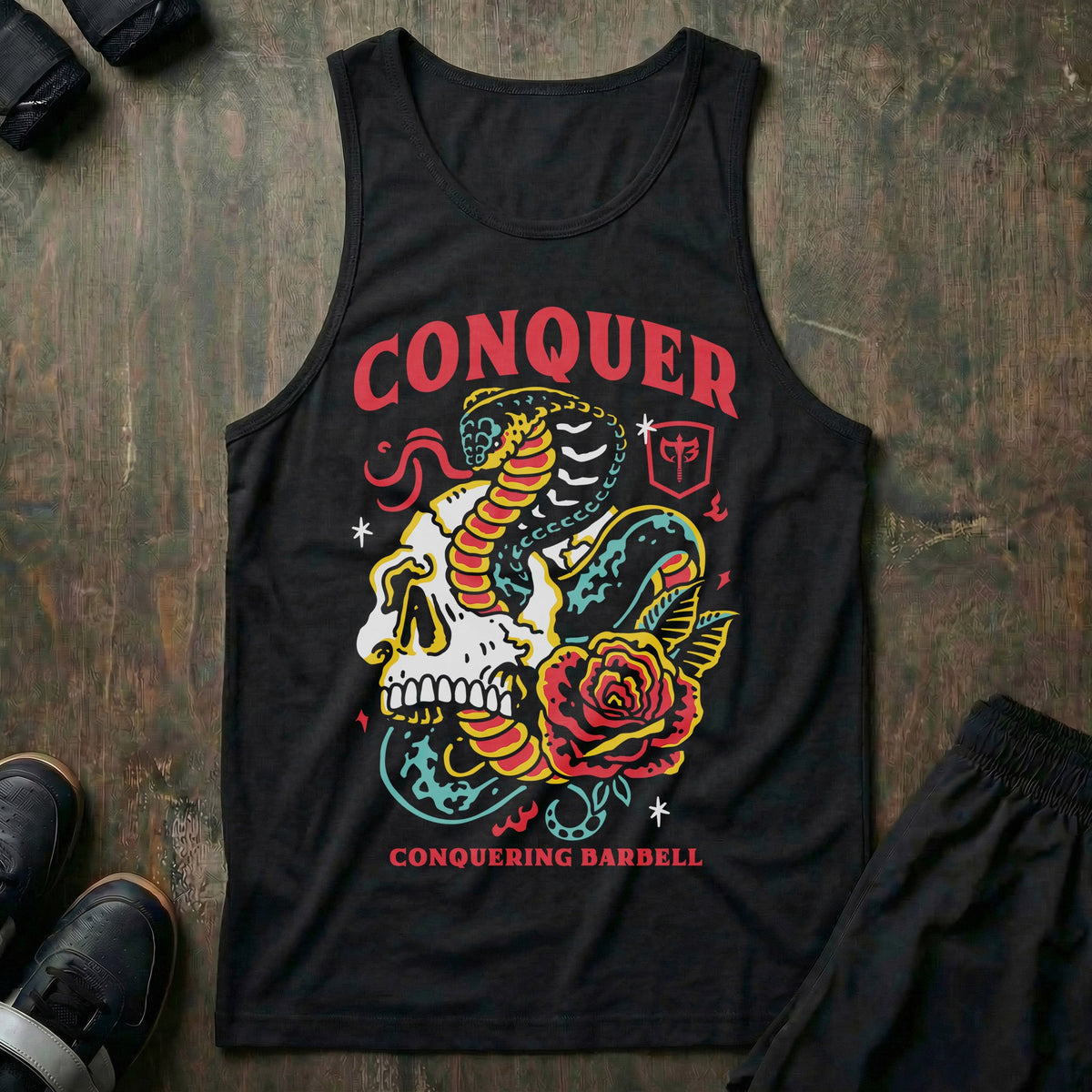Conquer Till Death tank top in Black