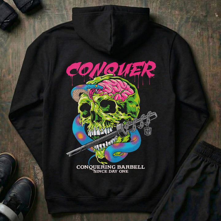Conquer - Venom - on Black Pullover Hoodie - Conquering Barbell