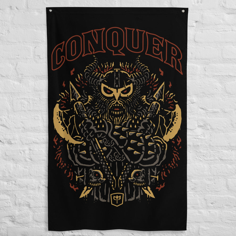 Conquer - Viking - 3' x 5' Polyester Flag - Conquering Barbell