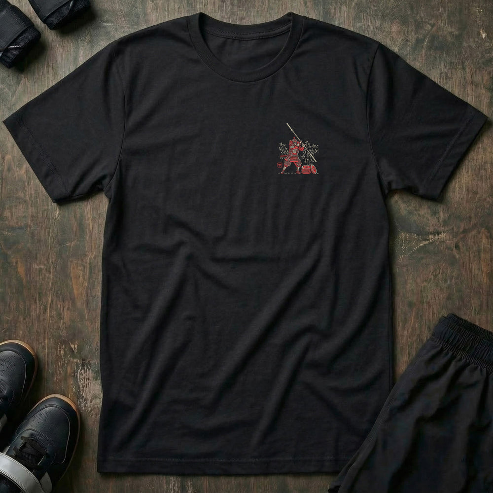 Conquer - Way of the Samurai - Black Tee - Conquering Barbell