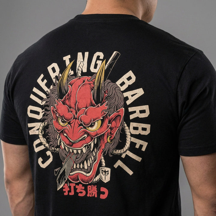 Conquer your Demon - Black Tee - Conquering Barbell