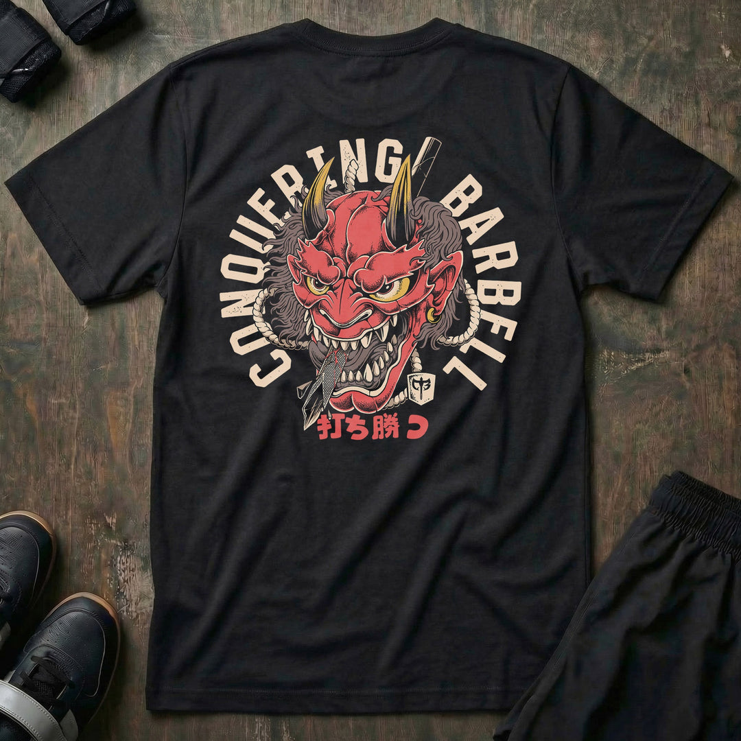 Conquer your Demon - Black Tee - Conquering Barbell