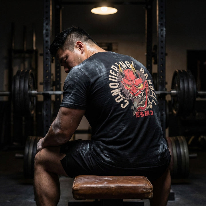 Conquer your Demon - Black Tee - Conquering Barbell