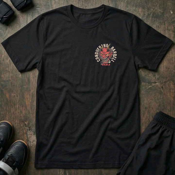 Conquer your Demon - Black Tee - Conquering Barbell