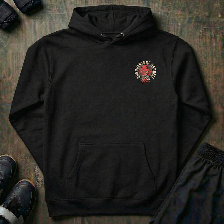 Conquer Your Demon pullover hoodie in Black, front